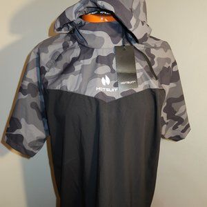 Mens HotSuit Gray/Black Camo sauna Jacket hooded Size 3XL NWT Sweat & Sparkle